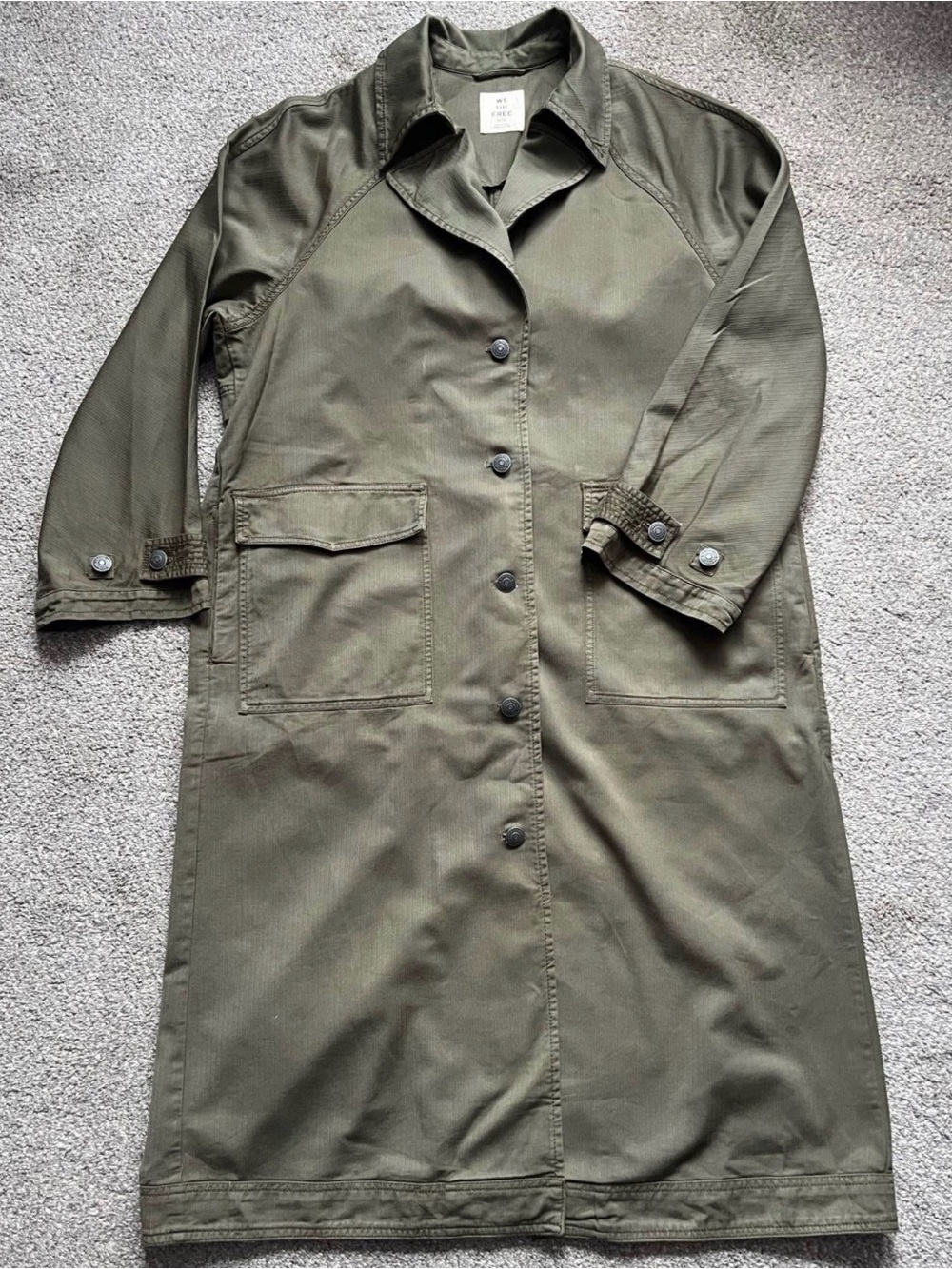 We the Free Green Perry Military Trench Coat (M)